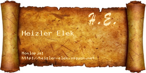 Heizler Elek névjegykártya